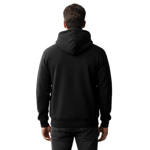 Erkek Kapüşonlu Fermuarlı Siyah Sweatshirt 3 İplik BGL-ST04791