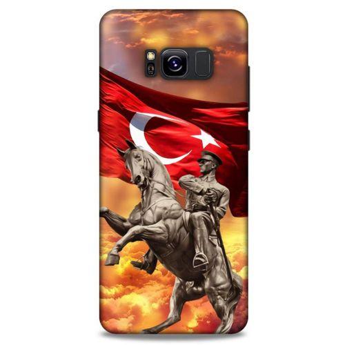 Samsung Galaxy S8 Kılıf Atatürk (47) Crystal Flex Kılıf Kızıl Bulut