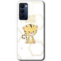 MRCİLETİSİM Tecno Camon 18P Kılıf HD Desen Baskılı Arka Kapak+Temperli Cam - Sevimli Kedi 1