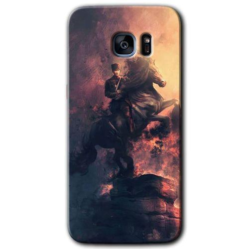 Potkal Hediye Fabrikası Samsung Galaxy S7 Edge Kılıf HD Desen Baskılı Arka Kapak - Atatürk Portre