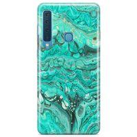 Samsung Galaxy A9 2018 Kılıf Su Yeşili Mermer Arka Kapak Koruma Desenli Full Koruyucu