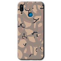 MRCİLETİSİM Huawei P20 Lite Kılıf Baskılı Kapak - Kamuflaj 6 + 5D Tam Kaplayan Cam
