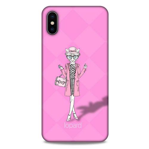 Apple iPhone XS Max Kılıf FunnyMaX (21) Koruyucu Kapak Şeker Pembe Kedi