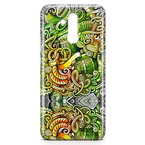 Huawei Mate 20 Lite Kılıf Gece Yaşamı Doodle Arka Kapak Koruma Desenli Full Koruyucu