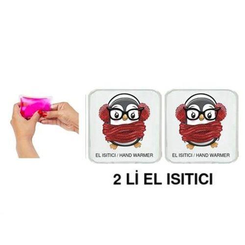 2 Adet Atkılı Penguen Cep Sobası,El Isıtıcı,Sıcak Su Torbası Pvc  10X9,5Cm