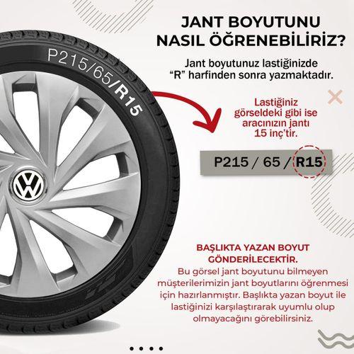 Volkswagen Polo 15 Inç Uyumlu Jant Kapağı  4'lü Takım Gri 2715