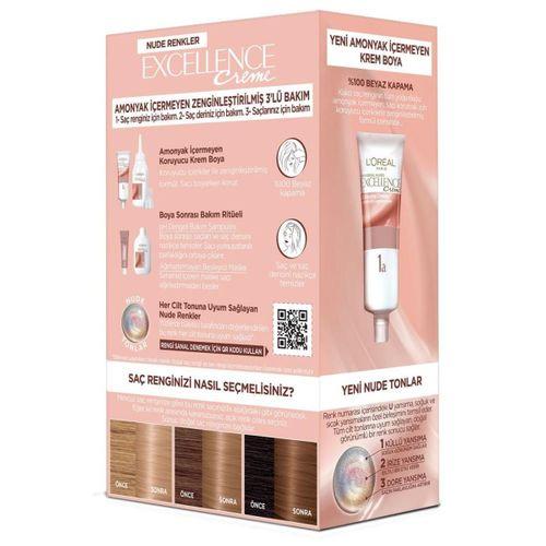 Loreal Paris Excellence Creme Nude Renkler Saç Boyası – 8u Nude Koyu Sarı