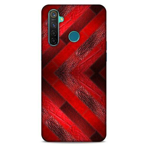 Oppo Realme 5 Pro Kılıf Patchwork (28) Arka Kapak Kırmızı Siyah