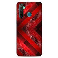 Oppo Realme 5 Pro Kılıf Patchwork (28) Arka Kapak Kırmızı Siyah