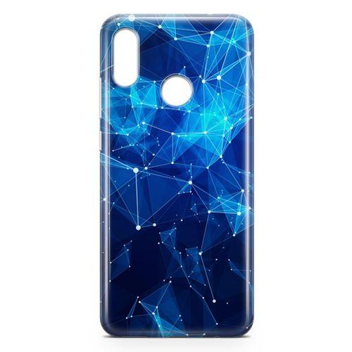 Huawei P Smart 2019 Kılıf Mavi Ağ Güvenliği Arka Kapak Koruma Desenli Full Koruyucu