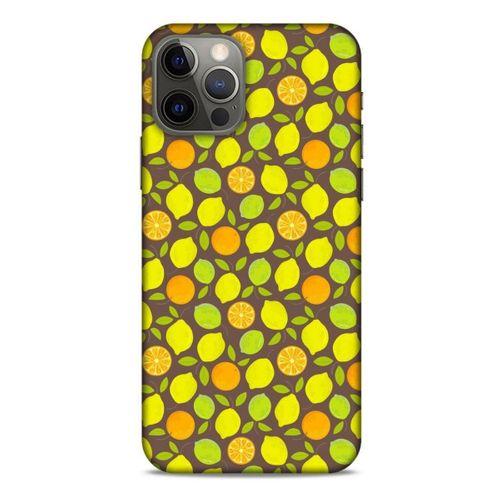 Frutix Turunç 01 Apple iPhone 12 Pro Kılıf Desenli Silikon