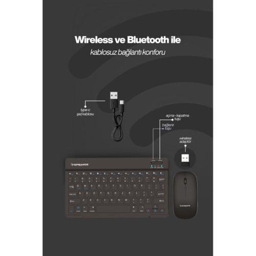 Siyah Kablosuz Klavye Ve Mouse Seti