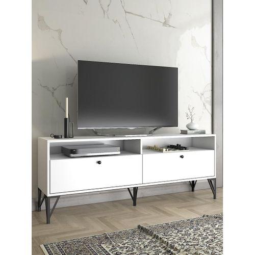 Wood'n Love Astreo 160 Cm Metal Ayaklı Tv Ünitesi - Beyaz / Siyah