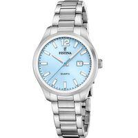 Festina F20737/3 Classics Quartz Çelik Gri Açık Mavi Kadran 34 mm Kadın Kol Saati