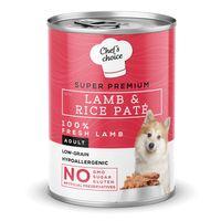 Chefs Choice Yetişkin Köpekler İçin, Hipoalerjenik, Kuzu Etli Ve Pirinçli Ezme 12x400 gr