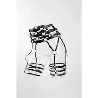 Siyah Jartiyer Harness Yüksek Bel Çoklu Kemerli Metal Tokalı - Brf1051
