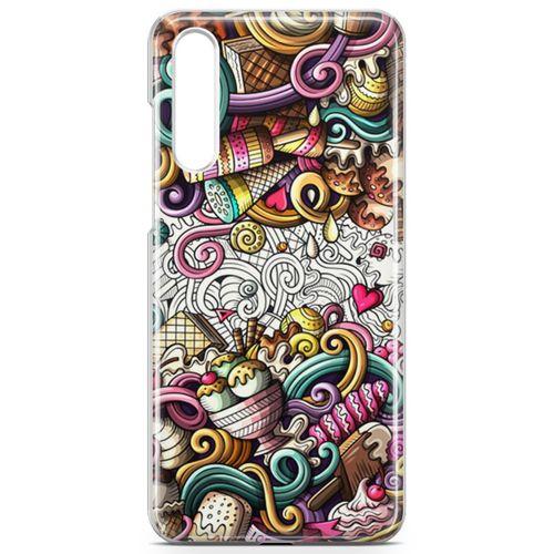 Huawei P20 Pro Kılıf Dondurma Doodle Arka Kapak Koruma Desenli Full Koruyucu