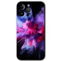 Potkal Hediye Fabrikası iPhone 14 Pro Kılıf HD Desen Baskılı Arka Kapak - Color Splash Purple