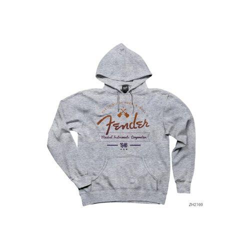 Fender Logo 6 Gri Kapşonlu Sweatshirt Hoodie