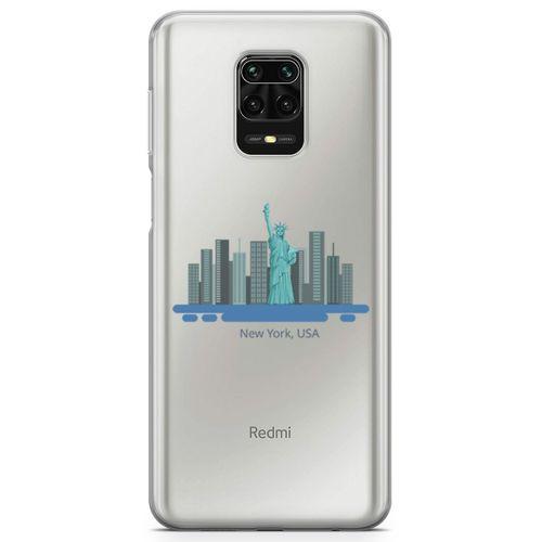 Xiaomi Redmi Note 9s Kılıf New York Amerika Arka Kapak Koruma Desenli Full Koruyucu