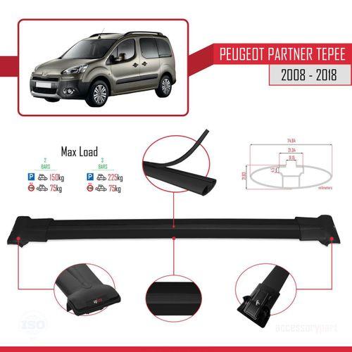 Peugeot Partner Tepee 2008-2018 Arası ile uyumlu FLY Model Ara Atkı Tavan Barı SİYAH