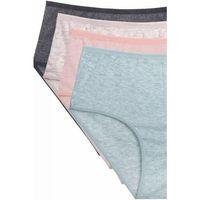 4'lü Yeni Seri Renkli Yüksek Bel Fitilli Ribana Bato Külot Gri Pudra Şeftali Yeşil