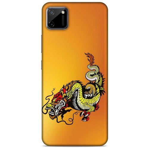 Oppo Realme C11 Kılıf Dragons (28) Arka Kapak Tatoo Sarı Ejderha
