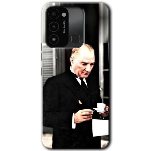 Tecno Spark 8C Kılıf HD Desen Baskılı Arka Kapak - Atatürk Türk Kahvesi
