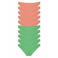 10 adet Eko Set Likralı Kadın Slip Külot Pudra Yeşil