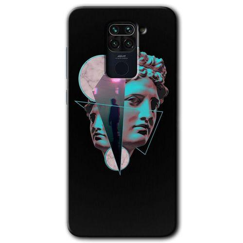 Redmi Note 9 Kılıf HD Desen Baskılı Arka Kapak - Heykel + Kırılmaz Cam