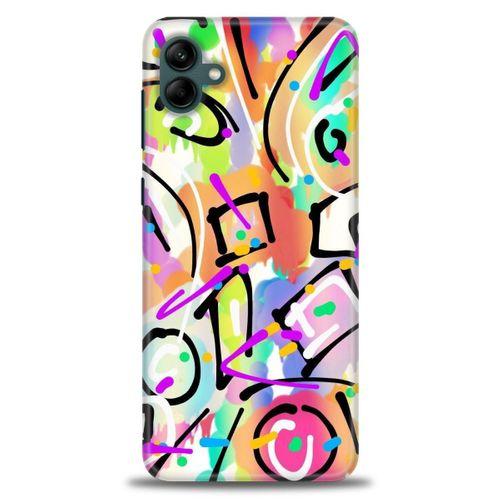 Samsung Galaxy A04 Kılıf HD Baskılı Kılıf - Renkler ve Çizgiler + Tam Ekran Koruyucu