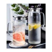 1500 Ml Borosilikat Cam Su Sürahisi - Metal Kapaklı Ve Isıya Dayanıklı