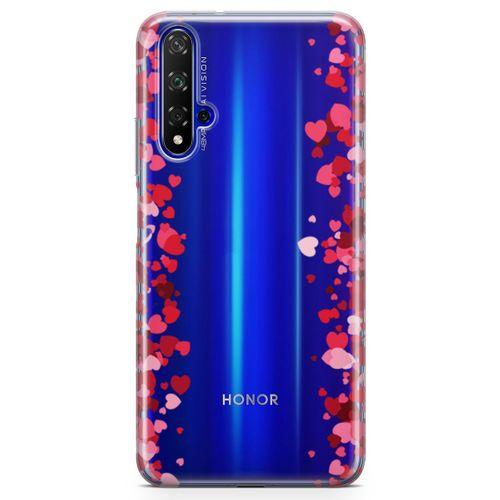 Honor View 20 Kılıf Minik Kalpler Arka Kapak Koruma Desenli Full Koruyucu