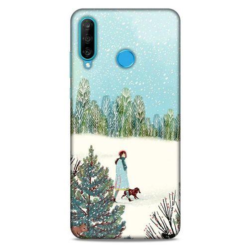 Huawei P30 Lite Kılıf Snowix (44) Tough Armor Kılıf Beyaz Açık Mavi