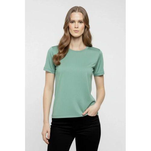 T-Shirt Bisiklet Yaka Slim Fit Likralı Tişört Günlük Basic Body - Mint Yeşili