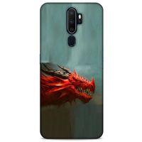 Oppo A9 2020 Kılıf Dragons (17) Tasarım Kılıf Siyah Boynuzlu Ejderha