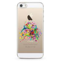 Apple iPhone 5s Kılıf Suluboya Afiş Arka Kapak Koruma Desenli Full Koruyucu