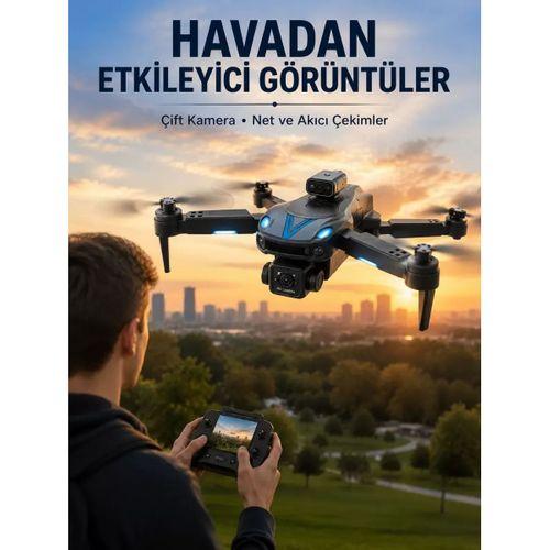 Katlanabilir Çift Kameralı Drone Uzaktan Kumandalı Hava Aracı