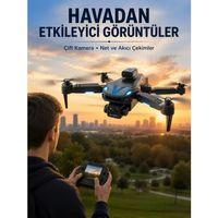 Katlanabilir Çift Kameralı Drone Uzaktan Kumandalı Hava Aracı