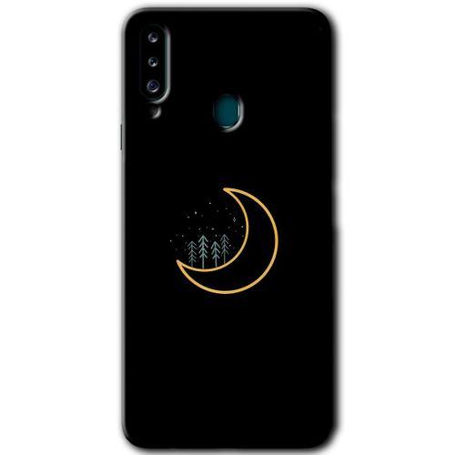 MRCİLETİSİM Samsung Galaxy A20s Kılıf Baskılı Kapak - İyi Geceler +Tam Kaplayan Mat Seramik