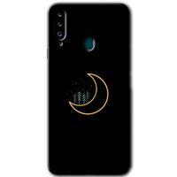 MRCİLETİSİM Samsung Galaxy A20s Kılıf Baskılı Kapak - İyi Geceler +Tam Kaplayan Mat Seramik