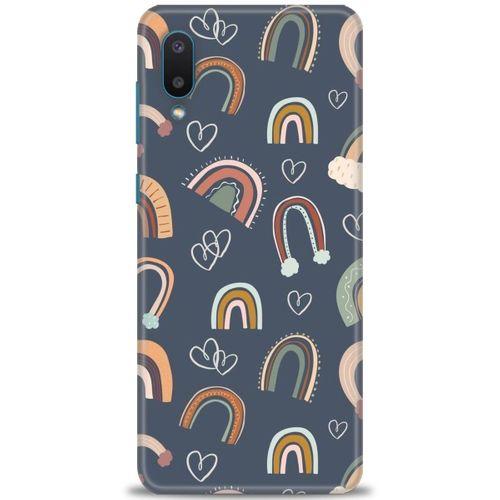 Samsung Galaxy A02 Kılıf HD Baskılı Kılıf - Gökyüzü Kalp + Tam Ekran Koruyucu