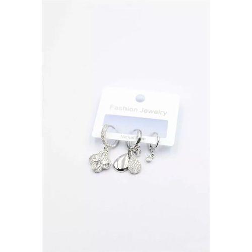 3'lü Yonca Küpe - Gümüş