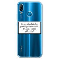 Huawei P20 Lite Kılıf HD Yazı Baskılı Silikon Arka Kapak - Yazı 7