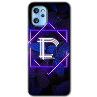 Reeder S19 Max Pro Kılıf HD Desen Baskılı Arka Kapak - Dark Neon Yaprak D Harfi