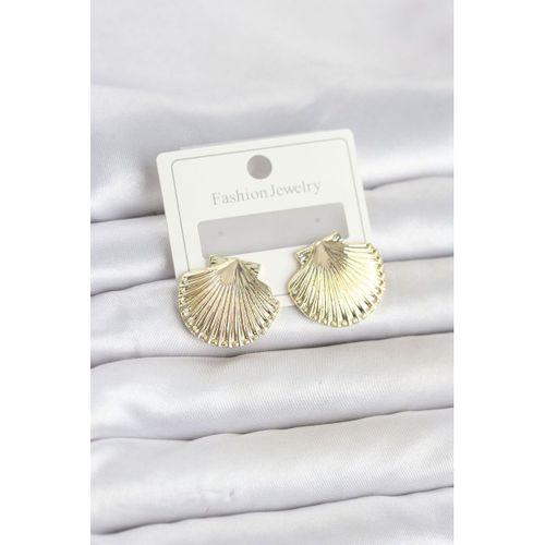 Gold Renk Pirinç Deniz Kabuğu Model Kadın Küpe