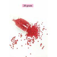 Dökme Cam Kum Boncuk (11/0) 2 mm - 20 Gram -  Kırmızı - BNC004