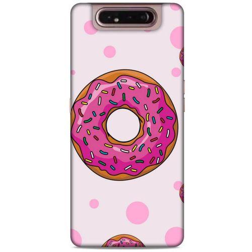 Samsung Galaxy A80 Uyumlu Kılıf Pembe Delisi (25) Antişok Kapak Donut
