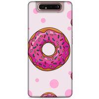 Samsung Galaxy A80 Uyumlu Kılıf Pembe Delisi (25) Antişok Kapak Donut