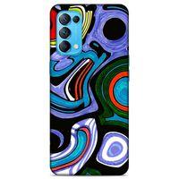 Lopard Oppo Reno 5 5G Uyumlu Kılıf Soyut Sanat (25) Baskılı Antişok Kapak